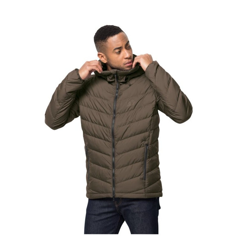 Jack Wolfskin Daunen-Winterjacke Fairmont (sehr warm, winddicht) #22 nussbraun Herren